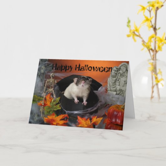 Happy Halloween Card Kaart (Gele Bloem)