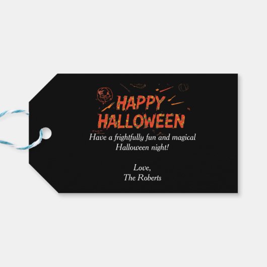 Happy Halloween card , Minimalist Modern halloween Cadeaulabel (Achterkant Horizontaal)