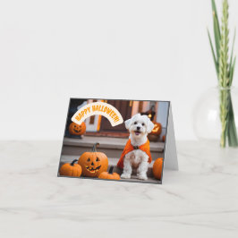 Happy Halloween Card with a puppy Feestdagen Kaart