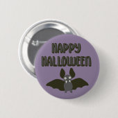 Happy Halloween Cartoon Bat met Fangs Ronde Button 5,7 Cm (Voorkant /achterkant)