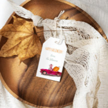 Happy Halloween Cartoon Mouse Pumpkin Gift Label