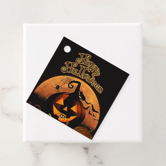 Happy Halloween Carved Pumpkin Bedankjes Labels (In situ)