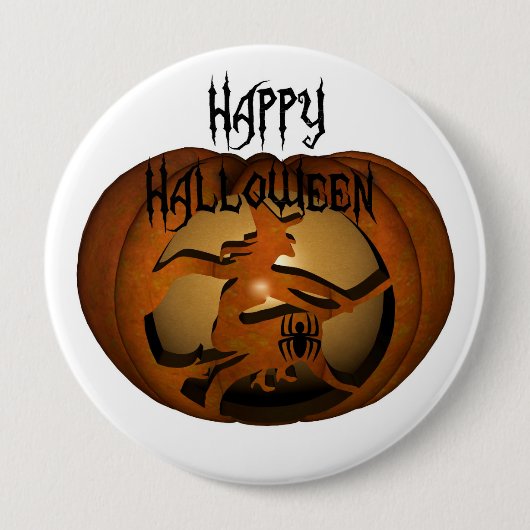 Happy Halloween Carved Pumpkin Ronde Button 4,0 Cm (Voorkant)