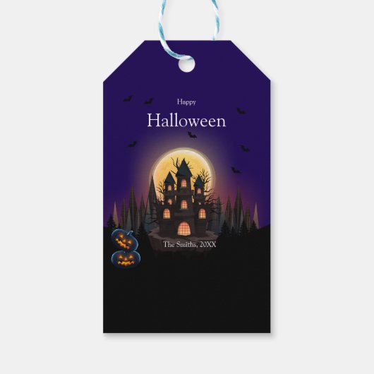 Happy Halloween Castle Cadeaulabel (Achterkant)