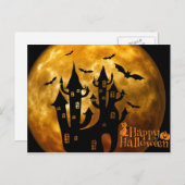 Happy Halloween Castle en Full Moon Briefkaart (Voorkant / Achterkant)