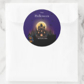 Happy Halloween Castle Ronde Sticker (Tas)