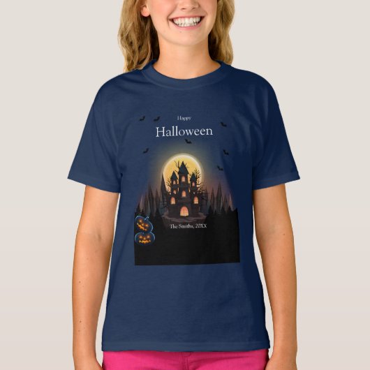 Happy Halloween Castle T-shirt (Voorkant)