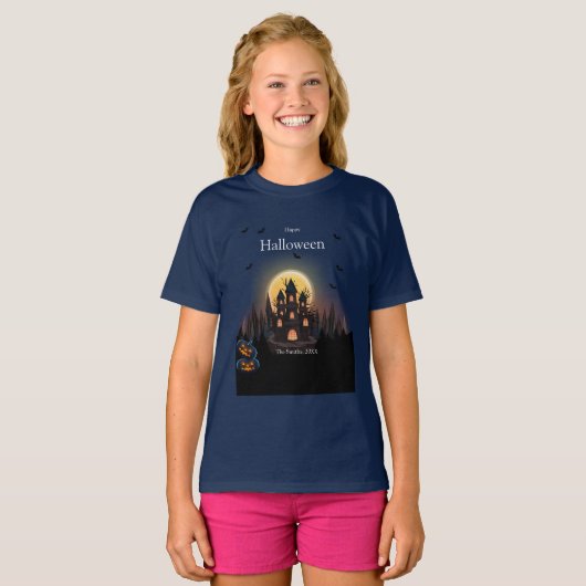 Happy Halloween Castle T-shirt (Voorkant volledig)
