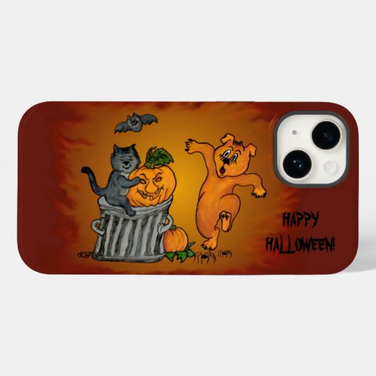 Happy Halloween! Cat Bat Dog en Spider Case-Mate iPhone Case (Achterkant (horizontaal))