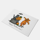 Happy Halloween! Cat Bat Dog en Spider Deurmat (Schuin)