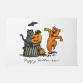 Happy Halloween! Cat Bat Dog en Spider Deurmat (Voorkant)