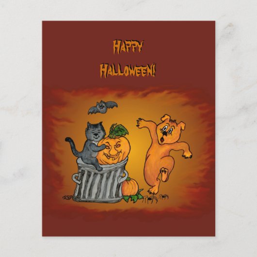 Happy Halloween! Cat Bat Dog en Spider Flyer (Voorkant)