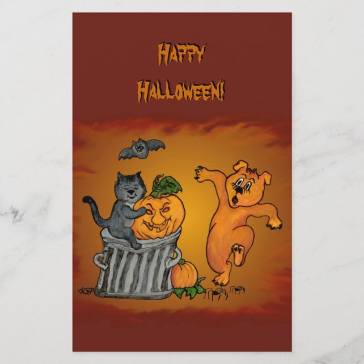Happy Halloween! Cat Bat Dog en Spider Flyer (Voorkant)