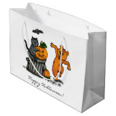 Happy Halloween! Cat Bat Dog en Spider Groot Cadeauzakje (Achterkant Gekanteld)