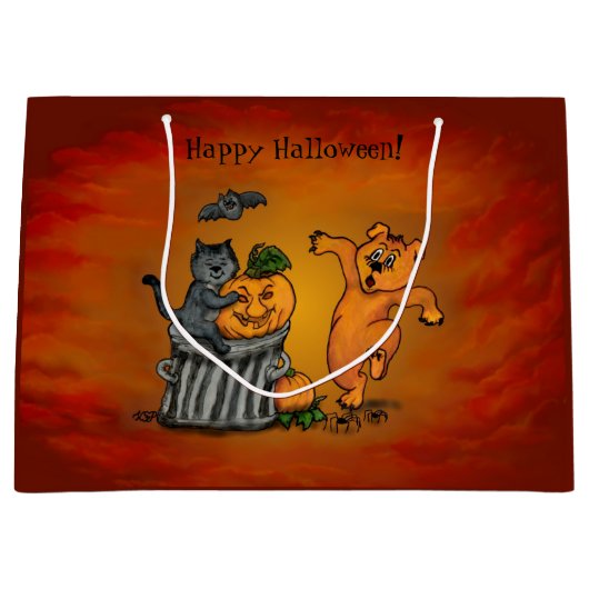 Happy Halloween! Cat Bat Dog en Spider Groot Cadeauzakje (Voorkant)