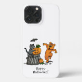 Happy Halloween! Cat Bat Dog en Spider iPhone Hoesje (Achterkant)