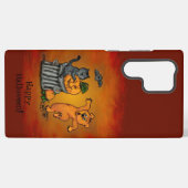 Happy Halloween! Cat Bat Dog en Spider Samsung Galaxy Hoesje (Achterkant horizontaal)