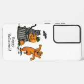 Happy Halloween! Cat Bat Dog en Spider Samsung Galaxy Hoesje (Achterkant horizontaal)