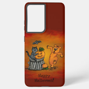 Happy Halloween! Cat Bat Dog en Spider Samsung Galaxy Hoesje