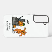 Happy Halloween! Cat Bat Dog en Spider Samsung Galaxy Hoesje (Achterkant horizontaal)