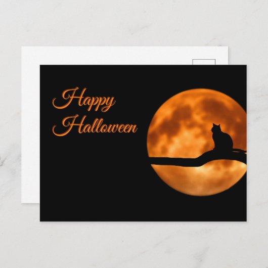 Happy Halloween Cat Briefkaart (Voorkant / Achterkant)