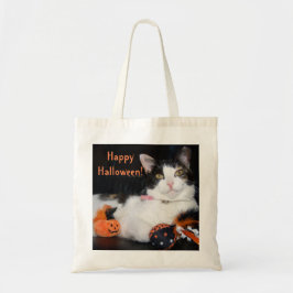 Happy Halloween Cat Calico Kitty Tote Bag
