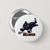 Happy Halloween Cat Chasing Mouse Ronde Button 5,7 Cm (Voorkant /achterkant)