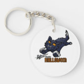 Happy Halloween Cat Chasing Mouse Sleutelhanger (Voorkant)