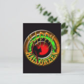 Happy Halloween cat en moon BRIEFKAART (Staand voorkant)