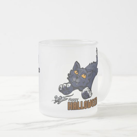 Happy Halloween Cat en Mouse Matglas Koffiemok (Voorkant rechts)
