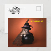 Happy Halloween Cat Feestdagenkaart (Voorkant / Achterkant)