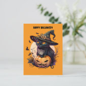 Happy Halloween Cat Feestdagenkaart (Staand voorkant)