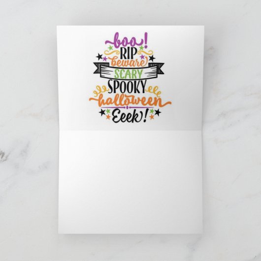 Happy Halloween Cat Kaart (Binnen)