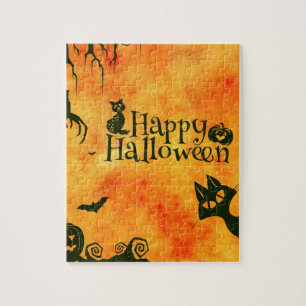 happy halloween cat legpuzzel