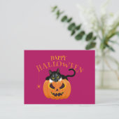 Happy Halloween Cat leuk Briefkaart (Staand voorkant)