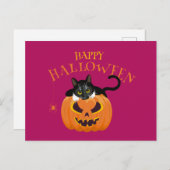 Happy Halloween Cat leuk Briefkaart (Voorkant / Achterkant)