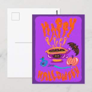 Happy Halloween Cat Lover heksenkop koffie Briefkaart