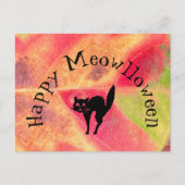 Happy Halloween Cat Meow Postcard Briefkaart (Voorkant)