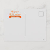 Happy Halloween Cat met pompoen Feestdagenkaart (Achterkant)