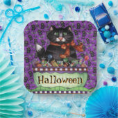 Happy Halloween Cat Papieren Bordje (Feest)