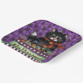 Happy Halloween Cat Papieren Bordje (Gebogen)