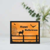 Happy Halloween Cat Post Card Briefkaart (Staand voorkant)