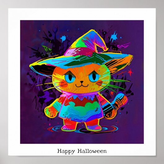 Happy Halloween Cat Poster (Voorkant)