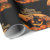 Happy Halloween Cat Pumpkin Cadeaupapier (Rol Hoek)