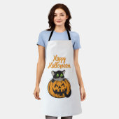 Happy Halloween Cat Pumpkin Schort (Gedragen)