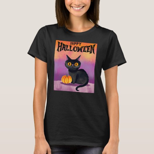 Happy Halloween Cat Shirt (Voorkant)