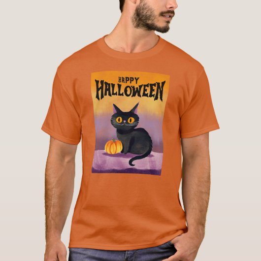 Happy Halloween Cat Shirt (Voorkant)