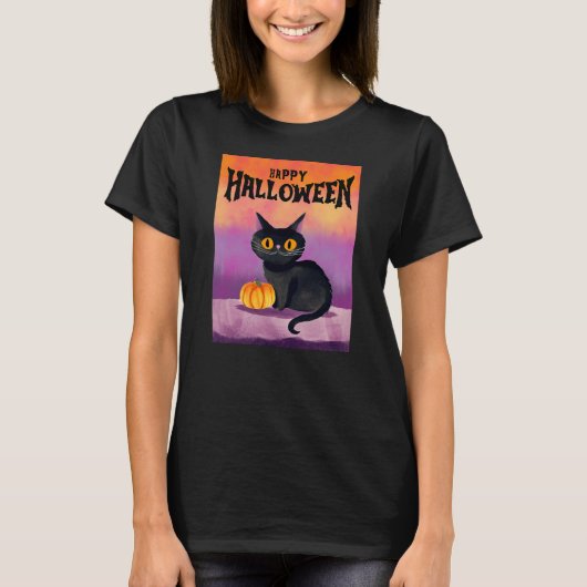 Happy Halloween Cat Shirt (Voorkant)
