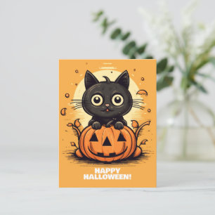 Happy Halloween Cat - Spooky Cat Lover's Briefkaar Briefkaart