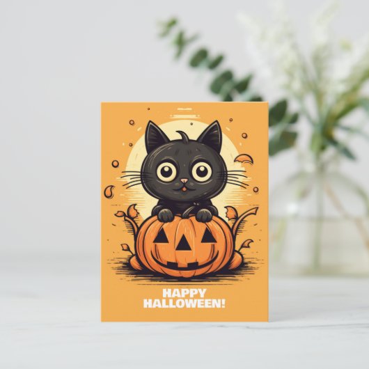 Happy Halloween Cat - Spooky Cat Lover's Briefkaar Briefkaart (Staand voorkant)